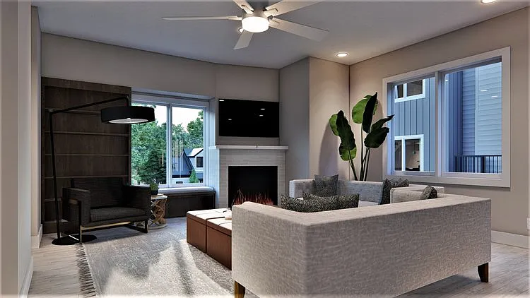 Floorplan rendering for Lyric Townhomes.