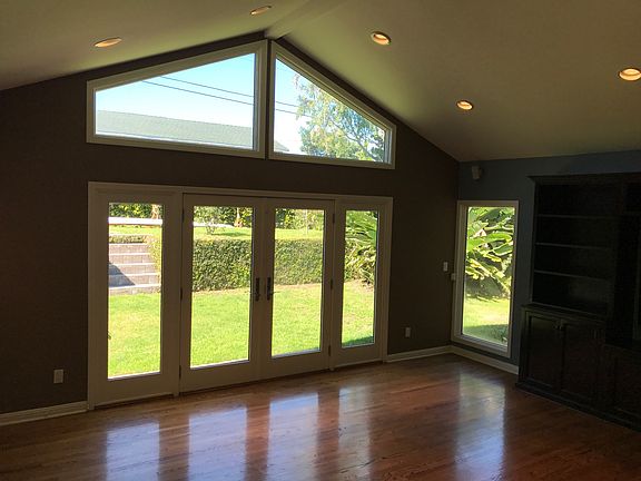 Open Feel to back yard with water fountain