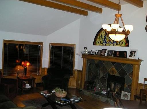 Living Room really is a Great Room w/ Vaulted Ceilings, Hardwood Floor & Views