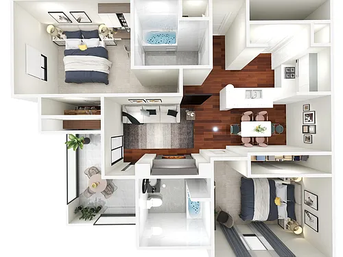 Floor plan 2 Bedroom 2 Bath