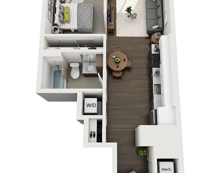 The Dianne - 1x1 JR - 1 Beds - 1 Baths - 586 Sq. ft.
