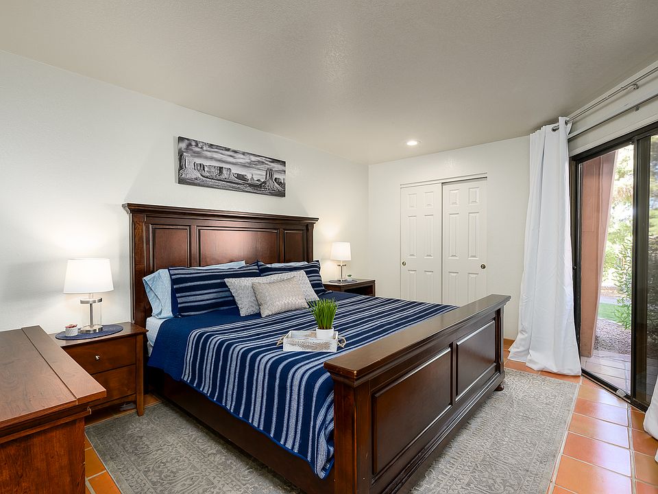 King sized bed and black out drapes for a peaceful sleep.