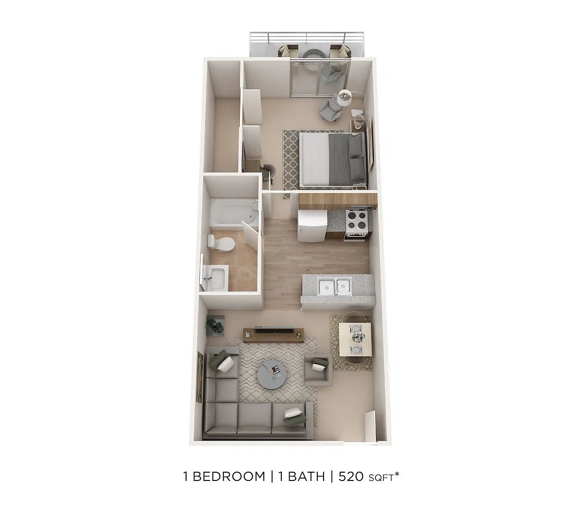 Floor plan One Bedroom