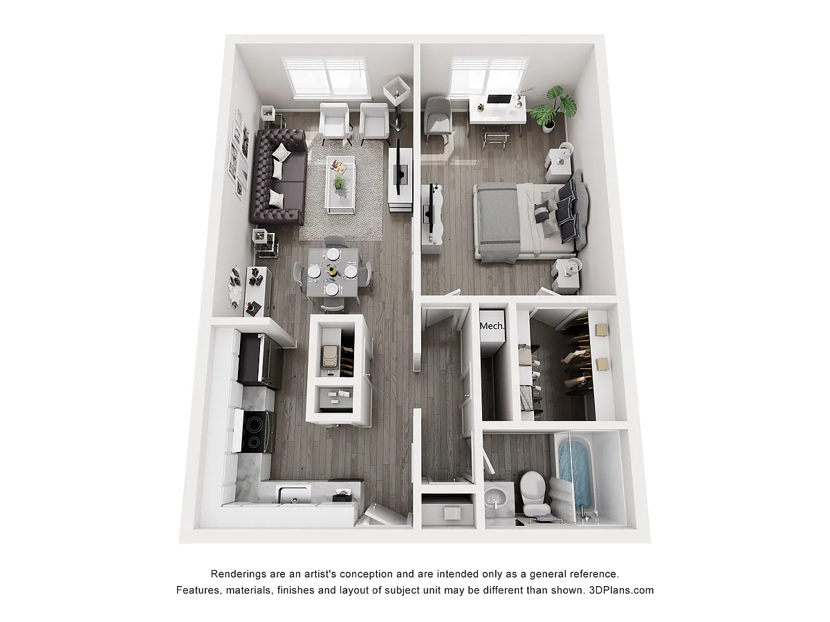 Floor plan 1x1 LG