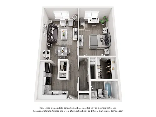 Floor plan 1x1 LG