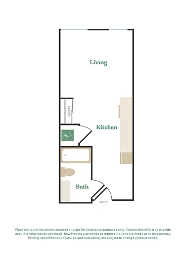 Floor plan Studio, 1 Bath - Apt C