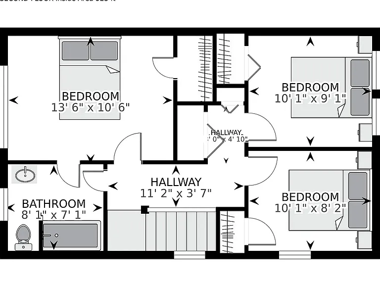Floor plan of the upper level.