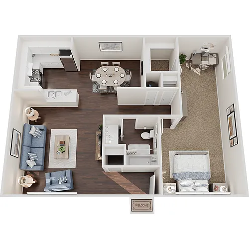 Floor plan 1 Bedroom 1 Bath