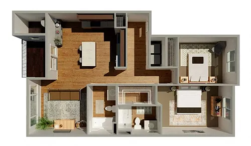 Floor plan 2 Bed 2 Bath
