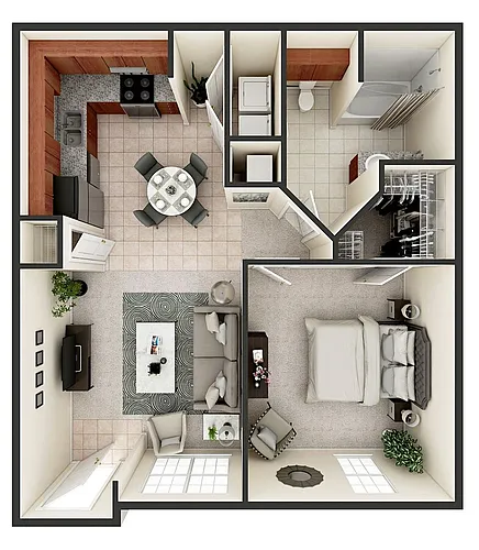 Floor plan 1 Bedroom 1 Bathroom