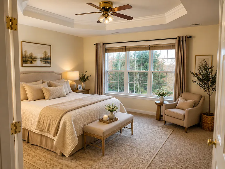 Master Bedroom with a huge 6 feet wide window for maximum sunlight