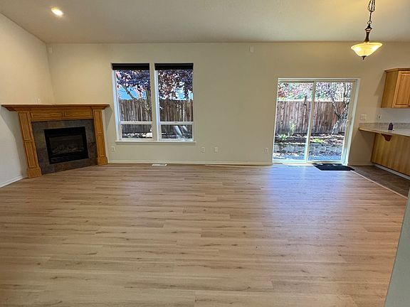 Large living room with gas fireplace