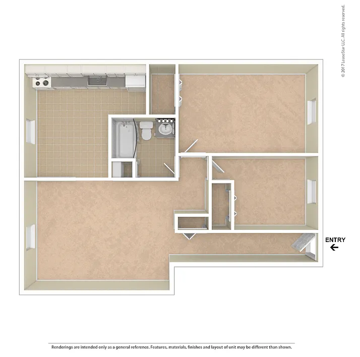 Floor plan Coventry Two Bedroom Lower