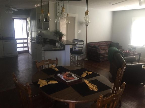 Kitchen opens to big living/dining area
