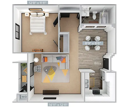 Floor plan E_1B1B_651SF_405-408-418-419-421-Premier