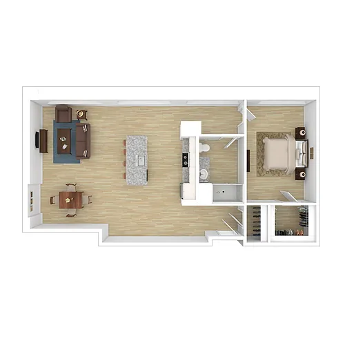Floor plan Mill 8 - 1 Bedroom 1 Bathroom - Fiber