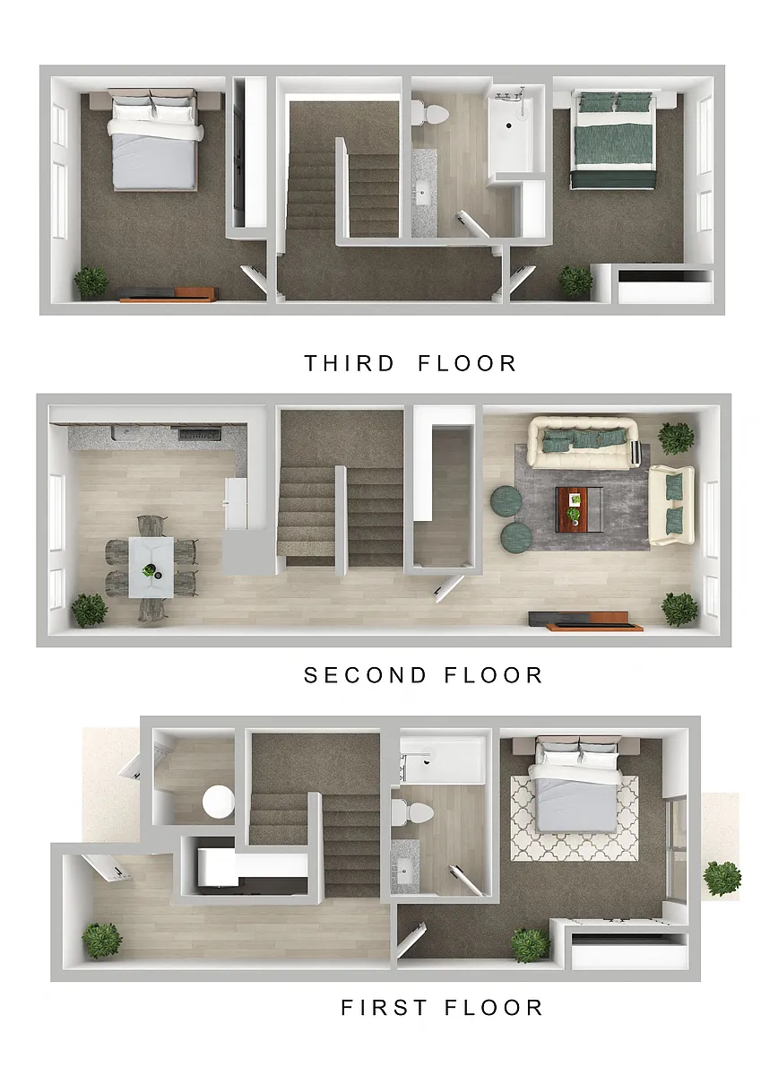 Floor plan 3x2 Townhome