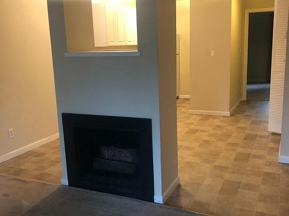 Gas fireplace in the living room and dining area