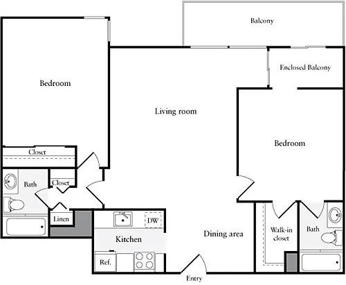 Floor plan 2 Bedrooms L