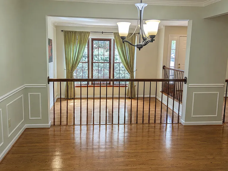 Formal dining room adjacent to sunken living room.