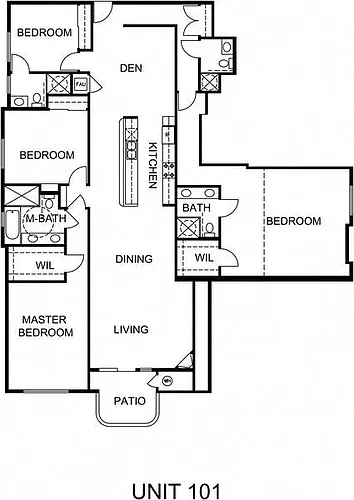 Floor plan 4 bedroom + 4 bath + den