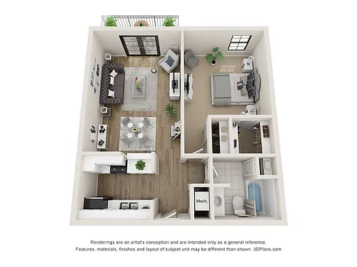 Floor plan 701sf