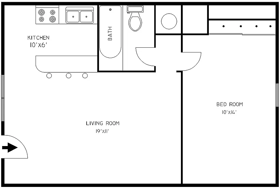 Floor plan One Bedroom Junior