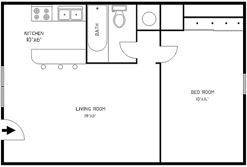 Floor plan One Bedroom Junior