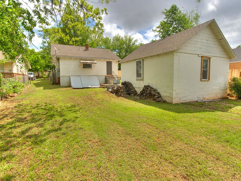 Backyard with basement access