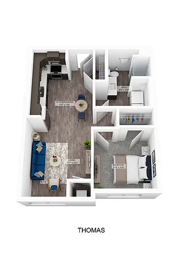 Floor plan Thomas (1 Bedroom)