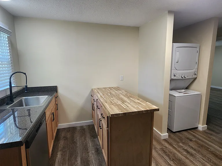 Kitchen view to laundry area