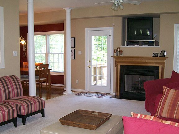 Another view of Great Room with Marble gas fireplace