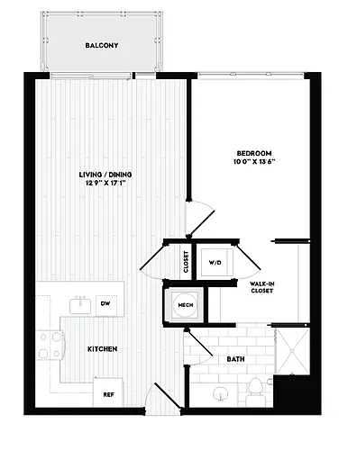 Floor plan 1 Bed/1 Bath-A3
