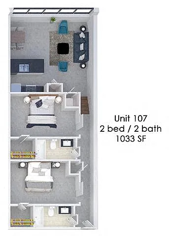 Floor plan Fording Flats 107
