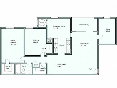 Floor plan Mason - Study