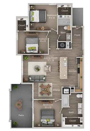 Floor plan C2 - Renovated w/ Garage