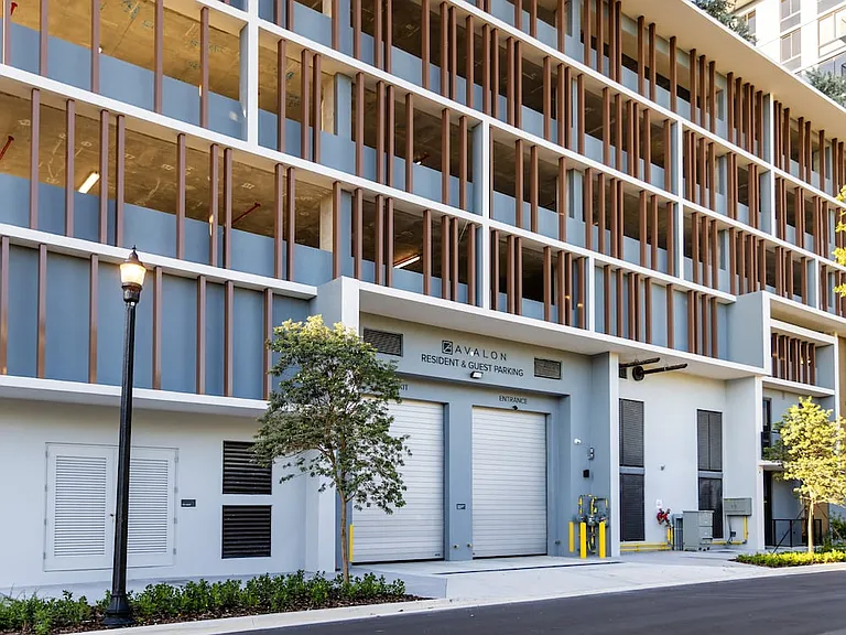 Resident and guest parking garage entrance