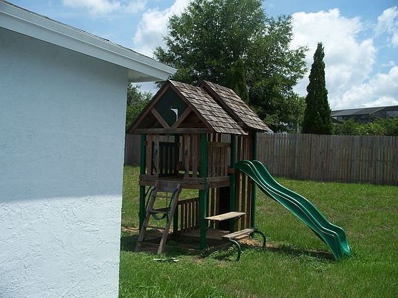Playset in back yard