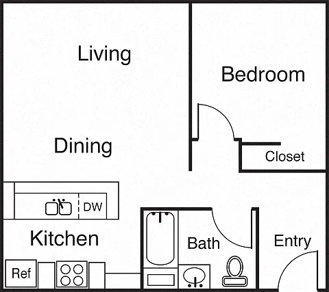Floor plan 1 Bedroom 1 Bathroom A