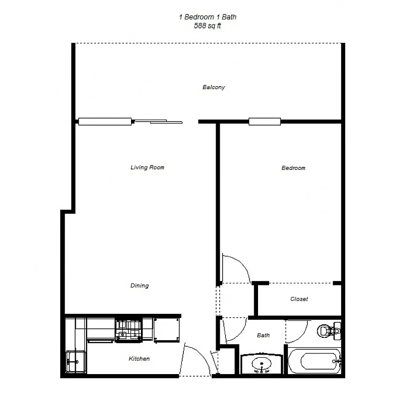 Floor plan One Bedroom