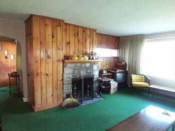 Stone fireplace in the living room