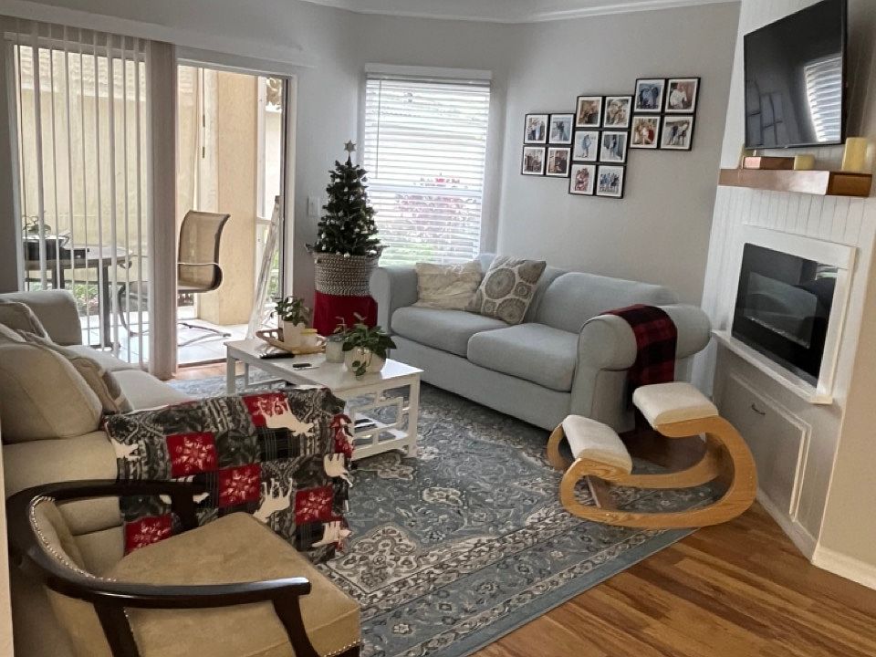 Living room and outdoor patio