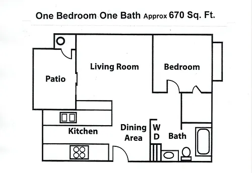 Floor plan One Bedroom One Bathroom