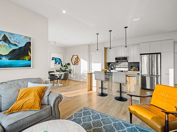 Open concept living kitchen dining area
