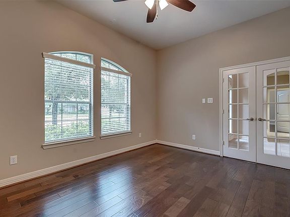 The study is just off to the right when entering the home with french doors and wood floors.