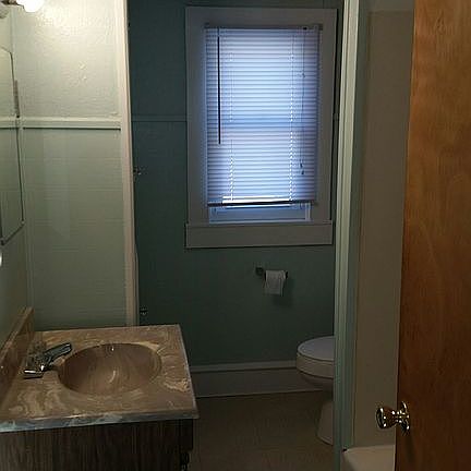Looking into bathroom.