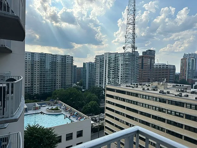 Another view of pool from balcony