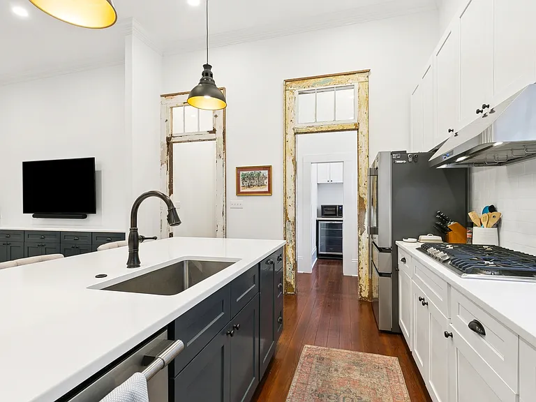 Kitchen: gas stove, nespresso machine, stocked with kitchen essentials