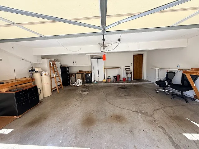 Two-car garage with large amount storage space