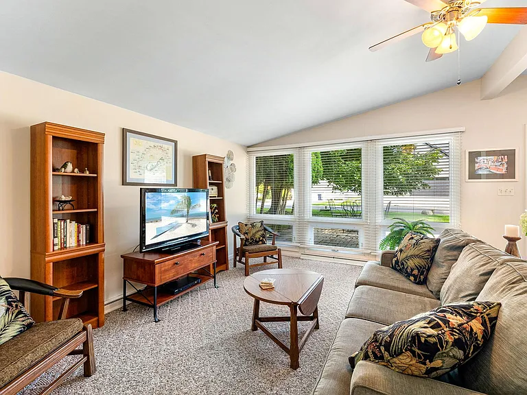 Great room with view of lake